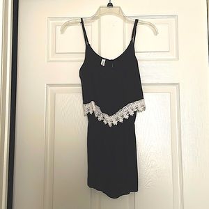 Black Romper with White Details